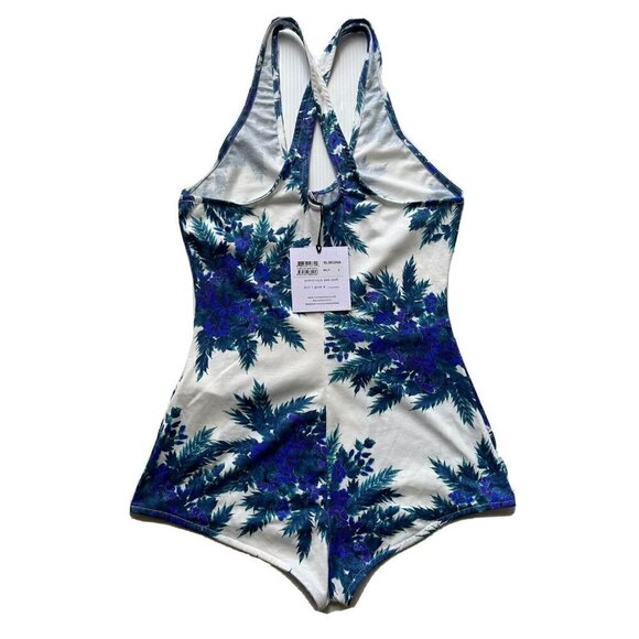 Somedays Lovin Womens Ryder Floral Jersey Cross Back Bodysuit Size S - Picture 2 of 10